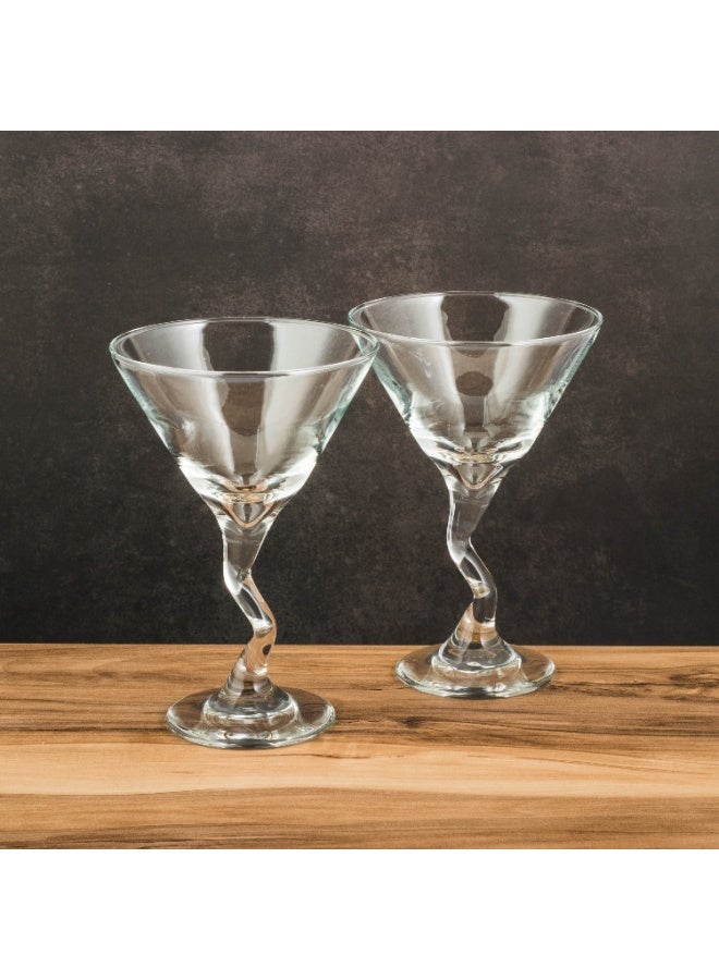 LIBBEY 🍏 Libbey Twisted Design Glass Cocktail Set – 12 Elegant Glasses | Diameter 11 cm – Height 17 cm - Image 3